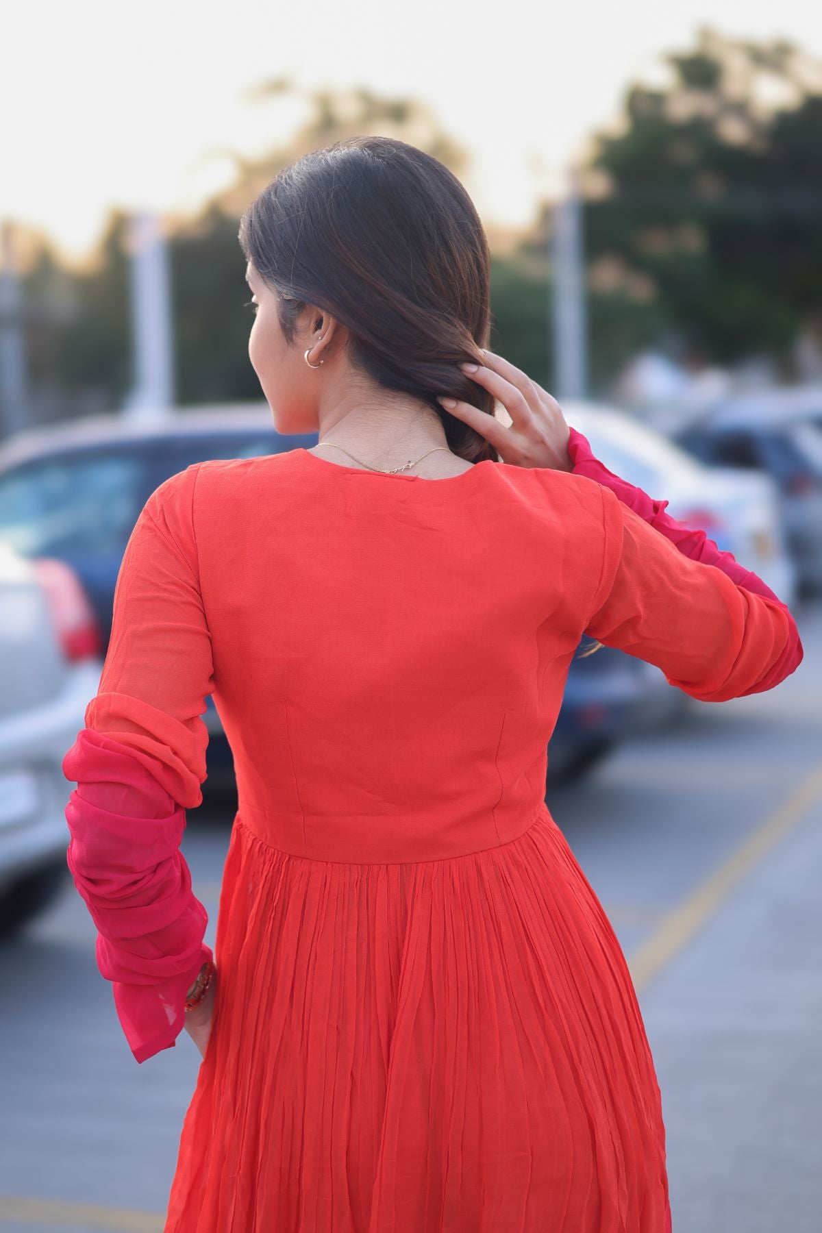Aura Palazzo Set in Orange PC1039N