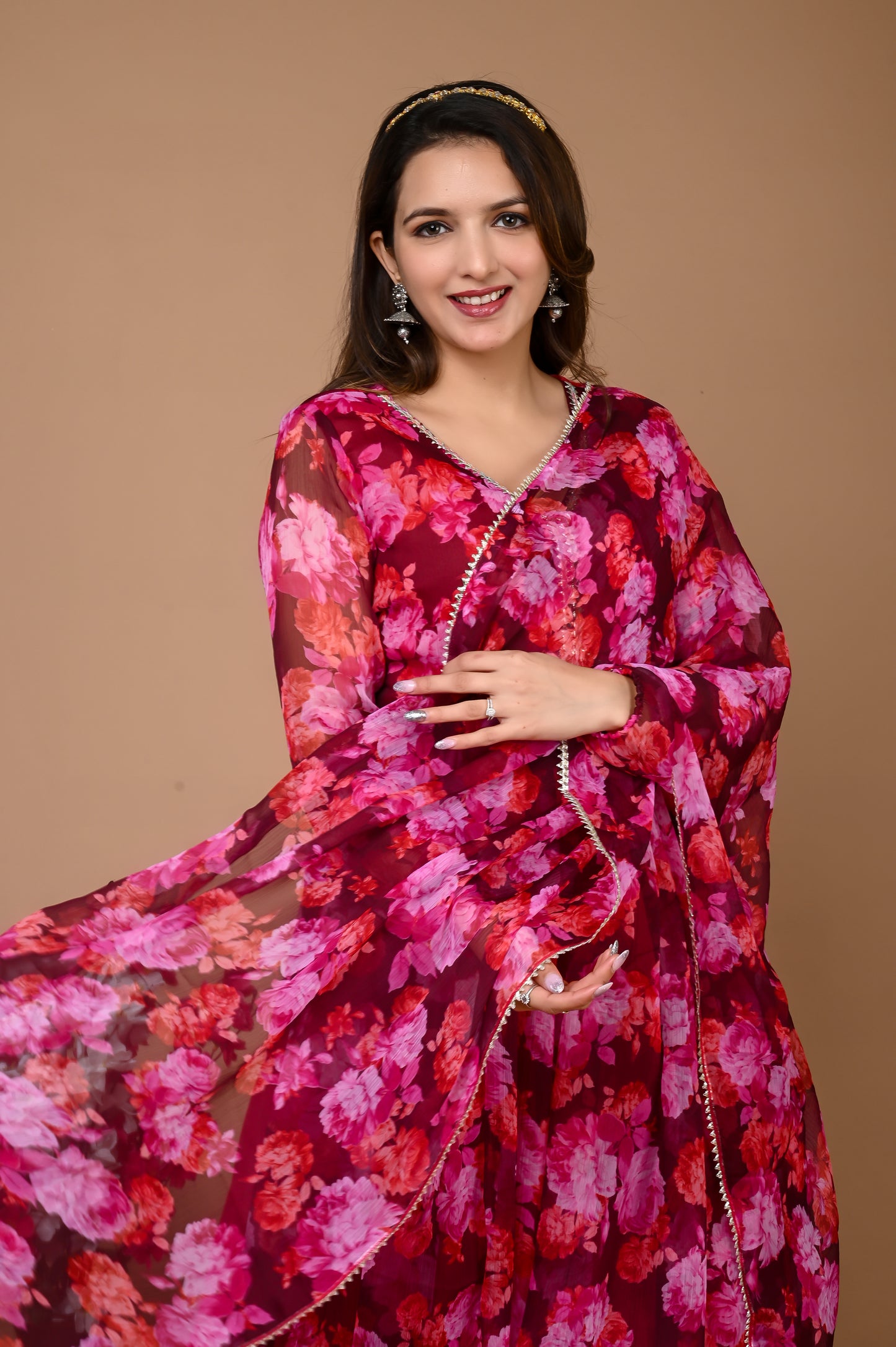 Wine Alina cut floral set PC1