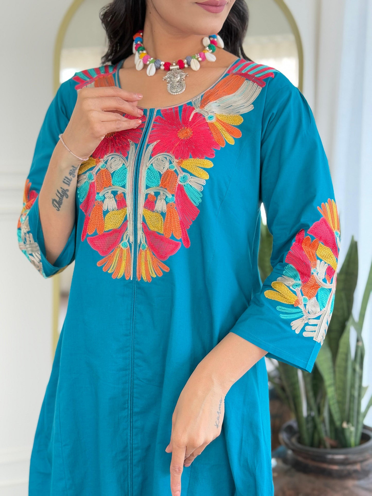 Premium Cotton embroidered suit