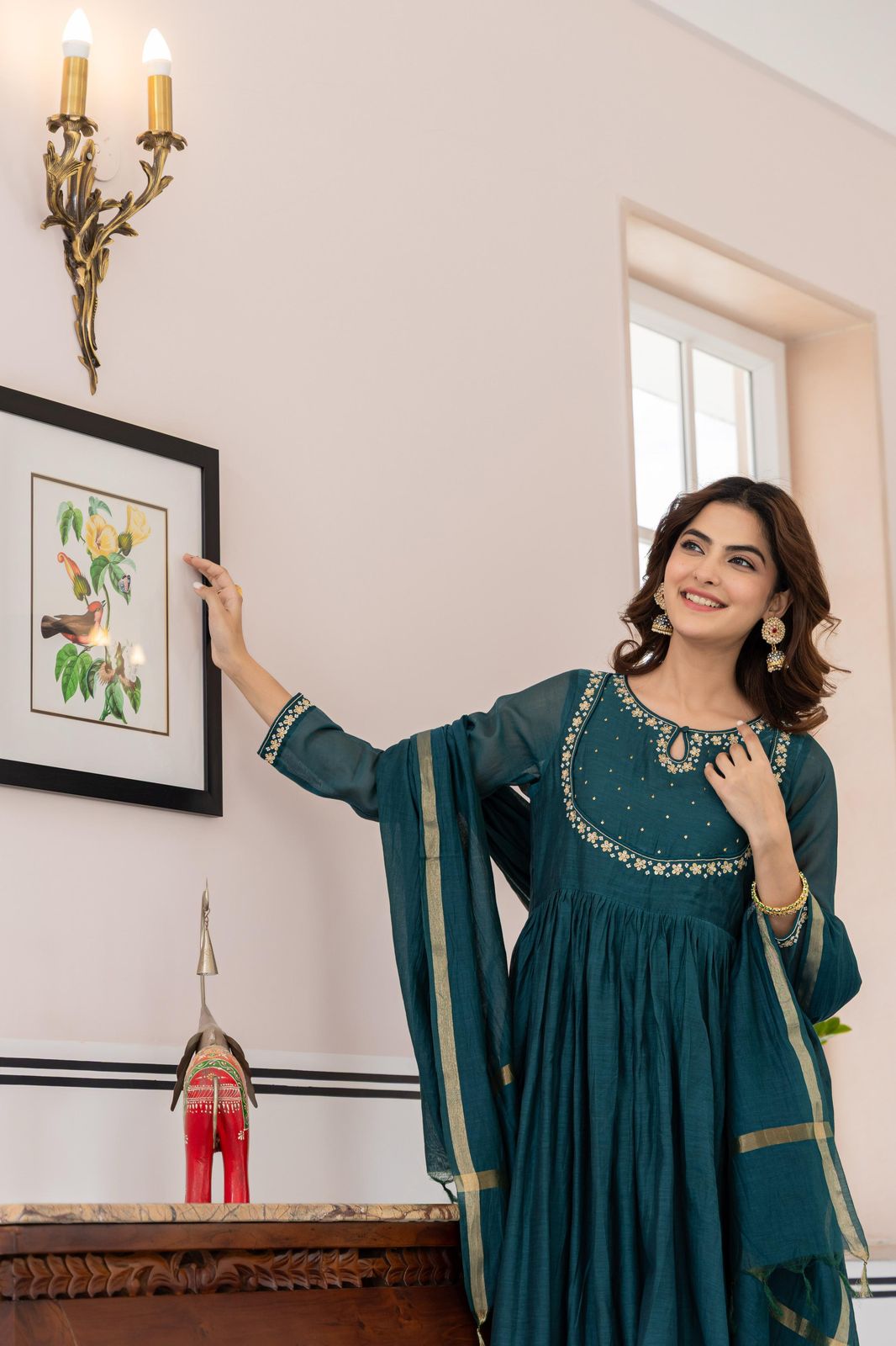 Mul chanderi sequence suit