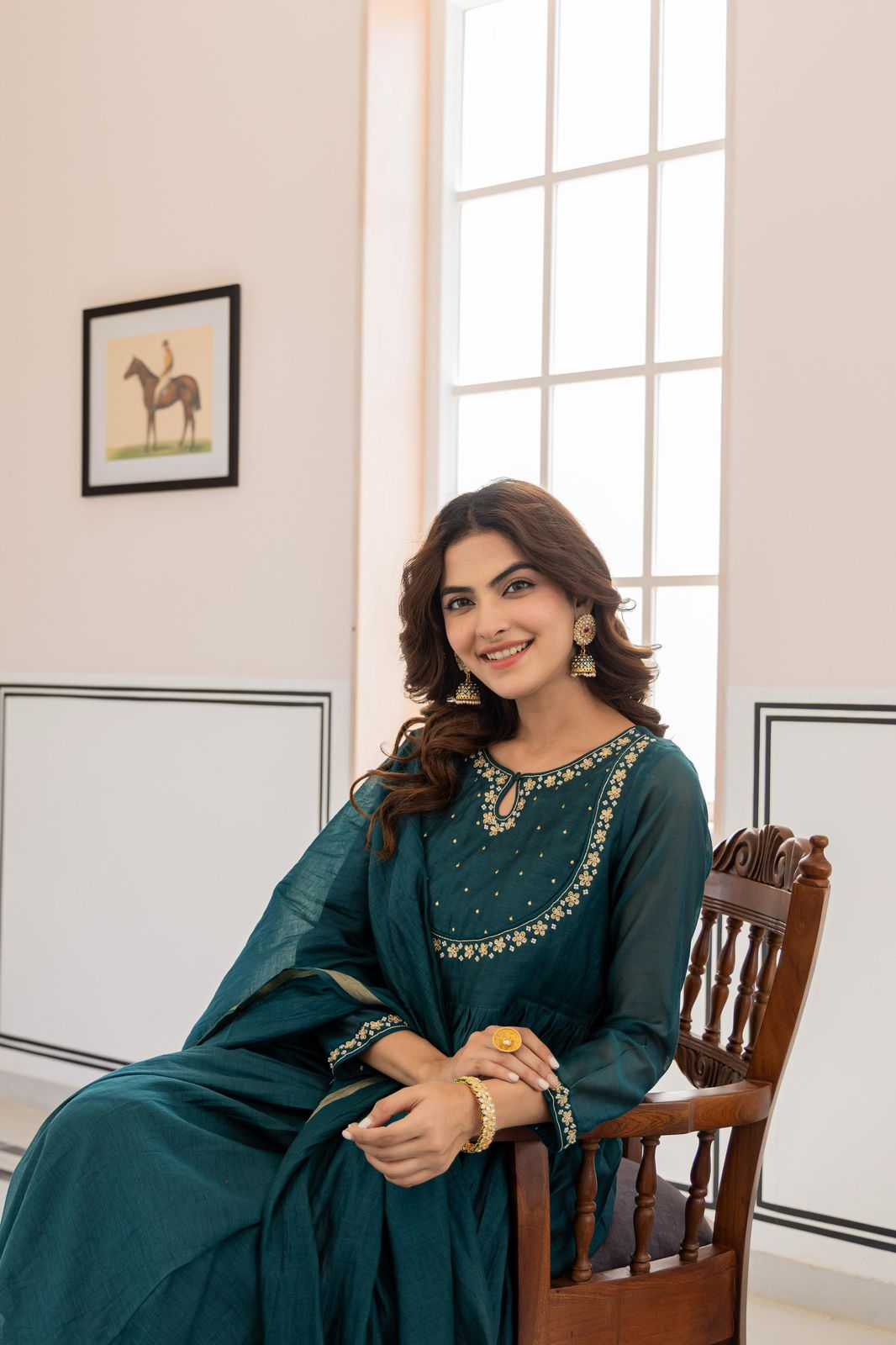 Mul chanderi sequence suit