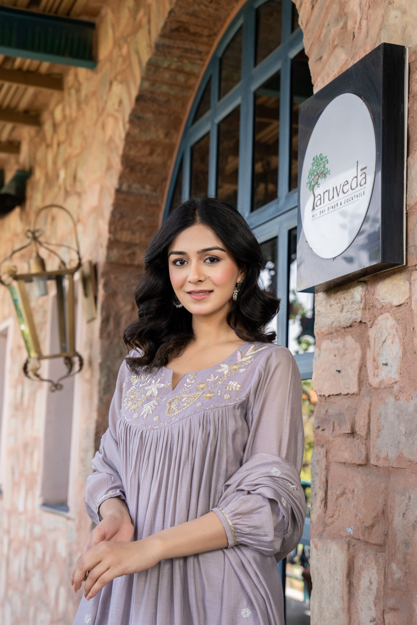 Handwork pastel mul chanderi  suit