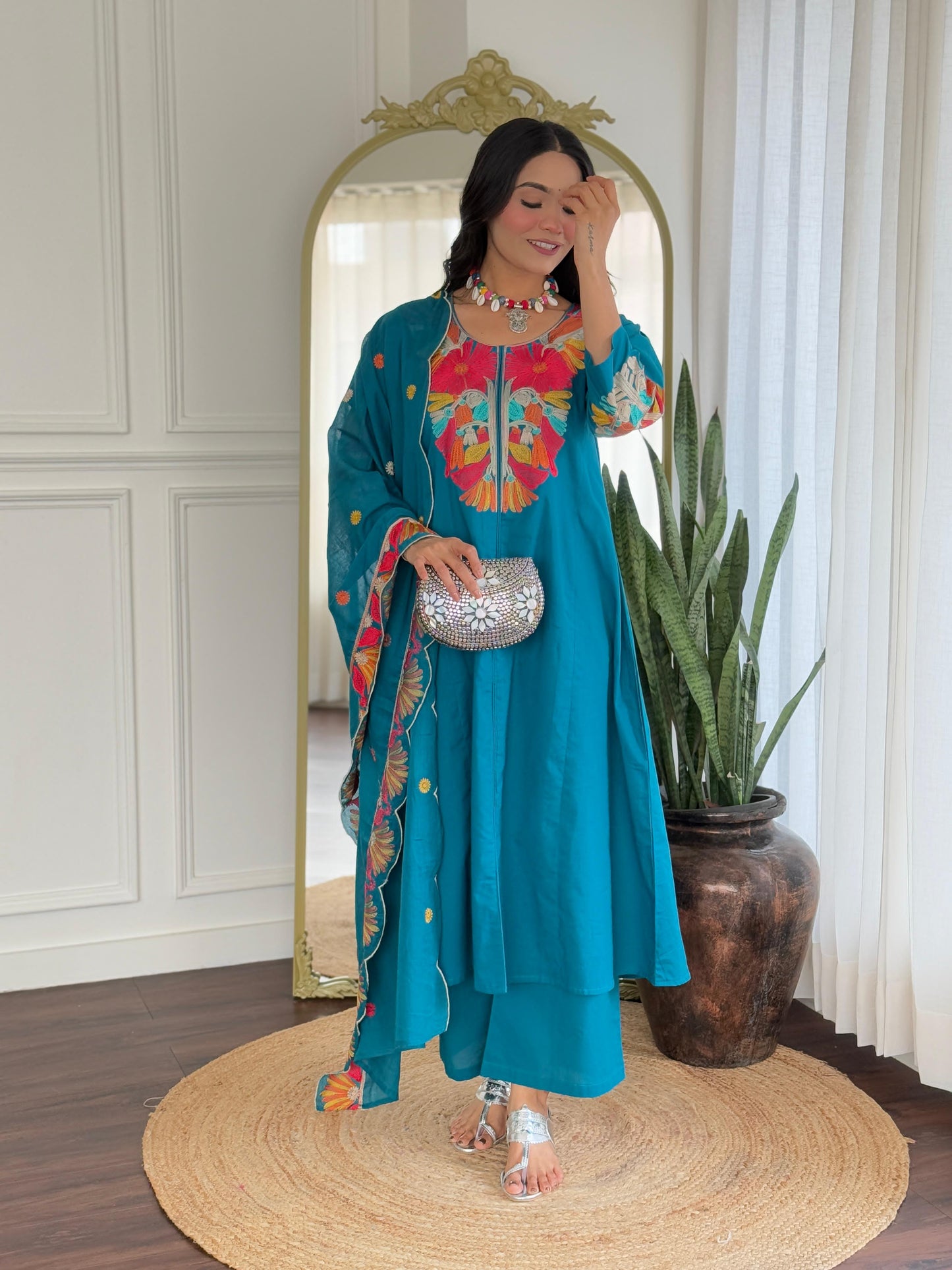 Premium Cotton embroidered suit