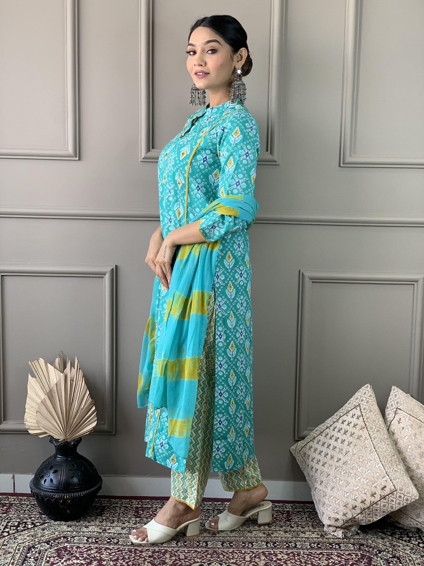 Premium Cotton embroidered suit set