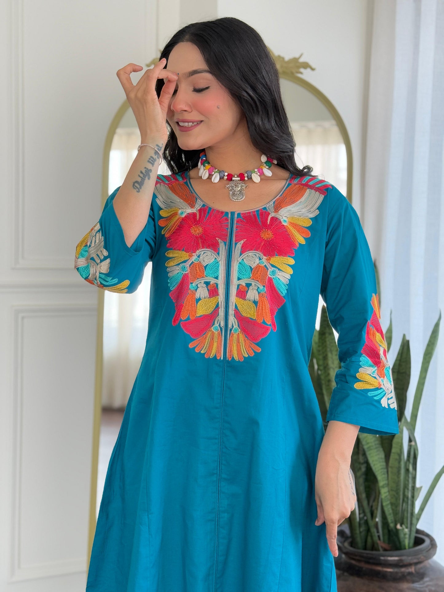 Premium Cotton embroidered suit