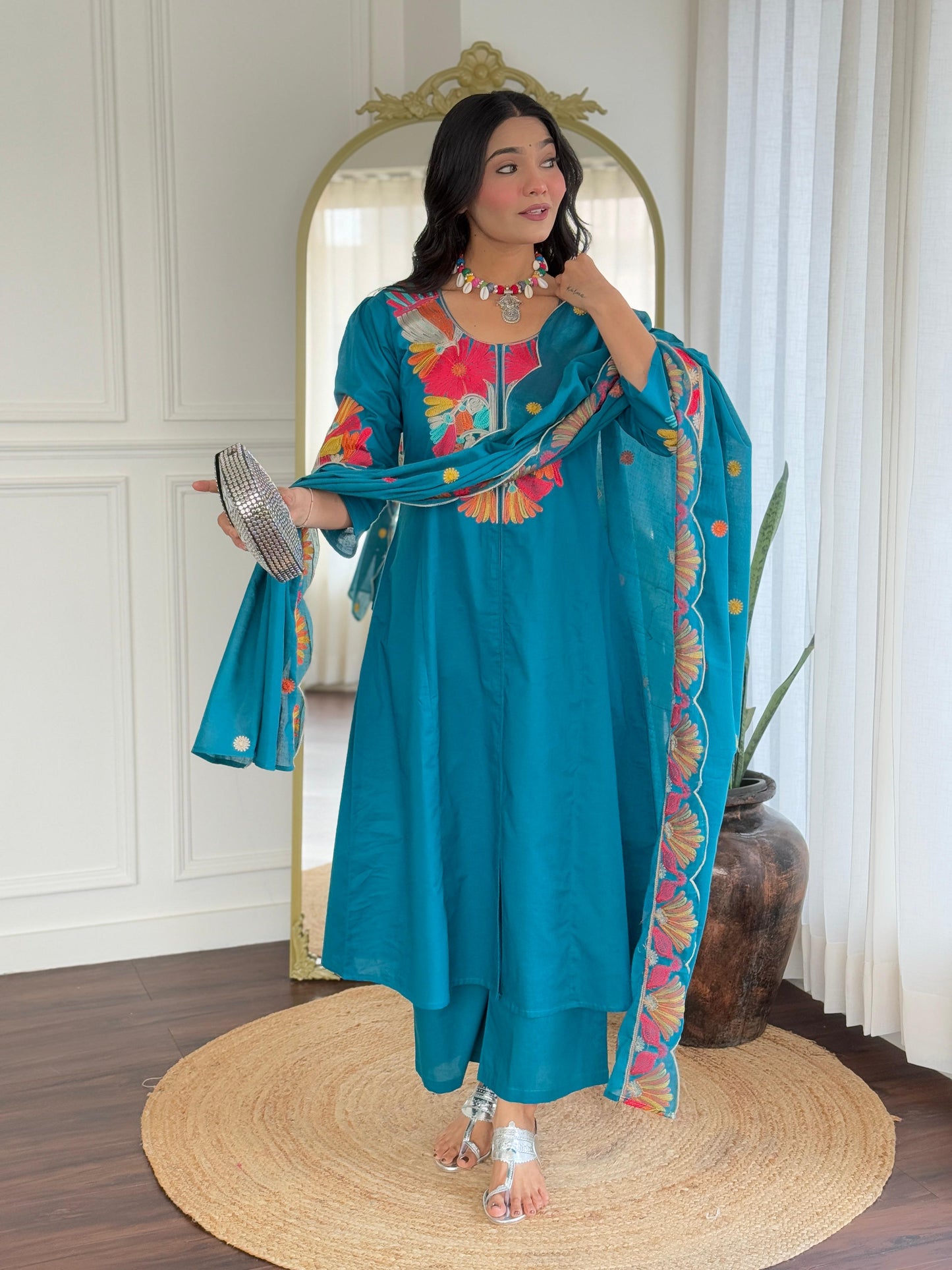 Premium Cotton embroidered suit