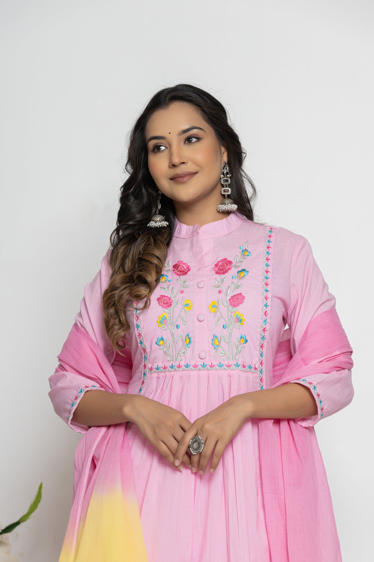 Ombré  cotton embroidery suit