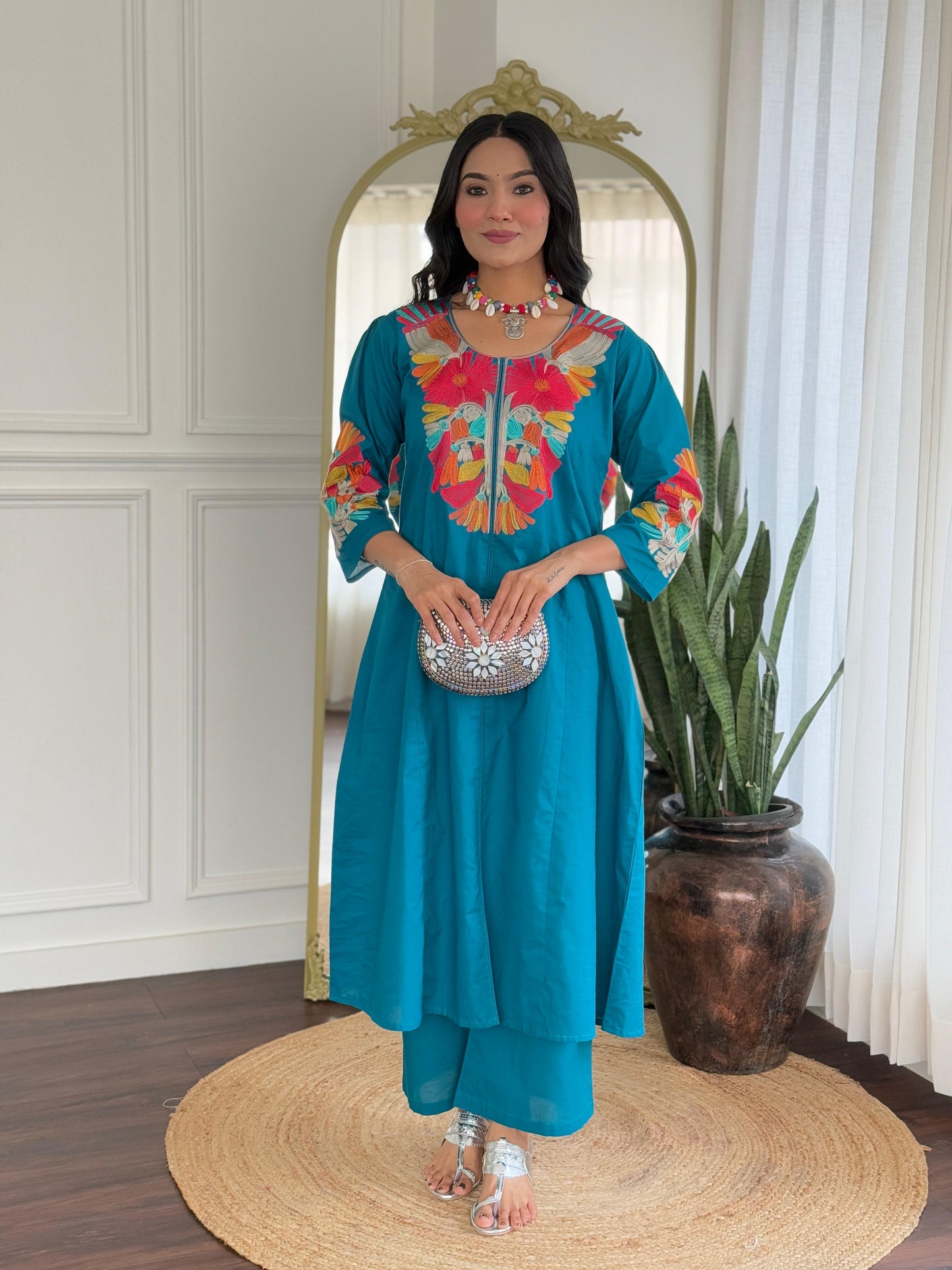 Premium Cotton embroidered suit