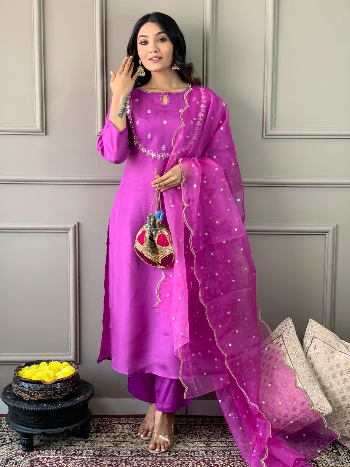 Russian silk Suit Set