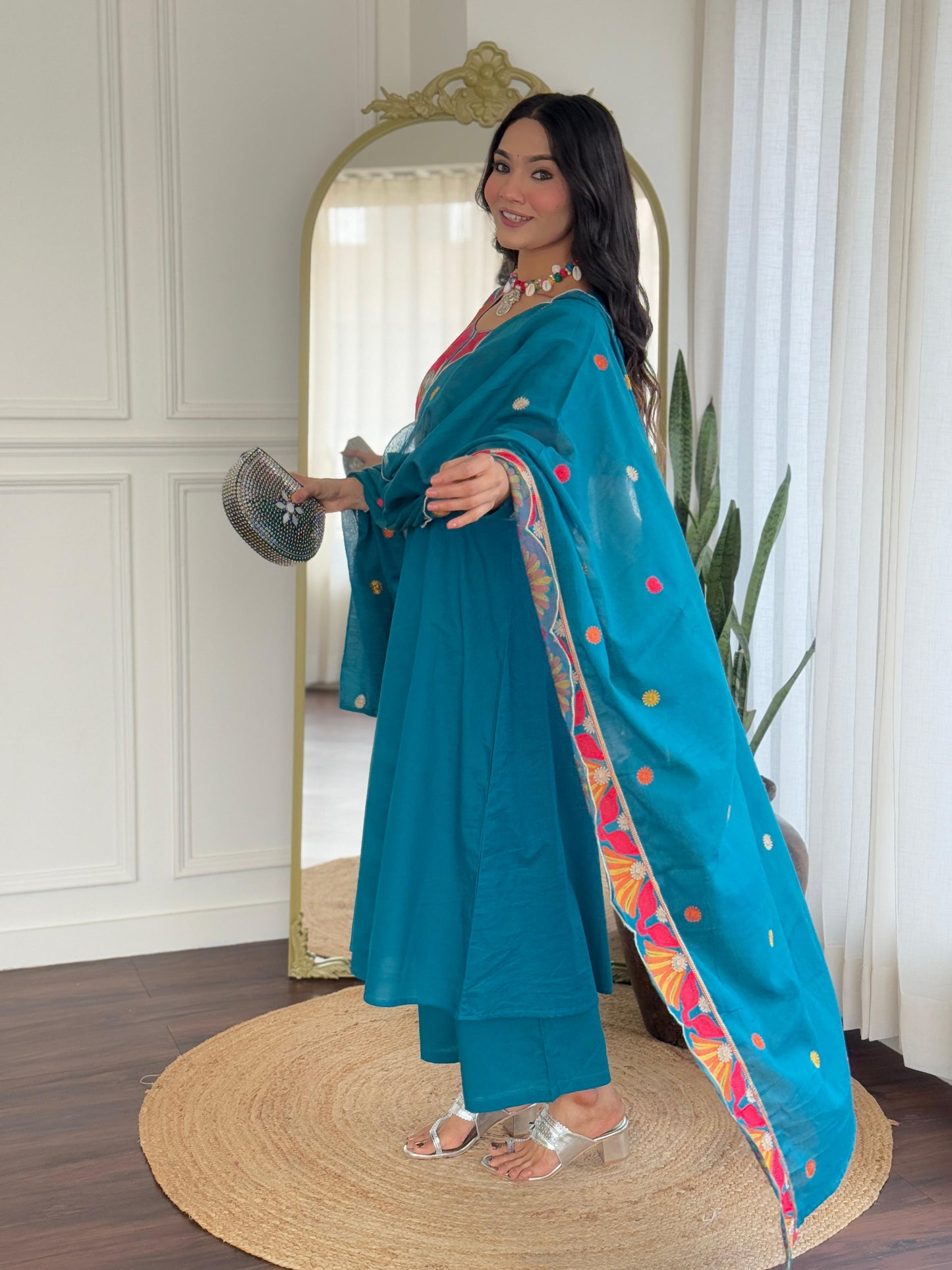 Premium Cotton embroidered suit