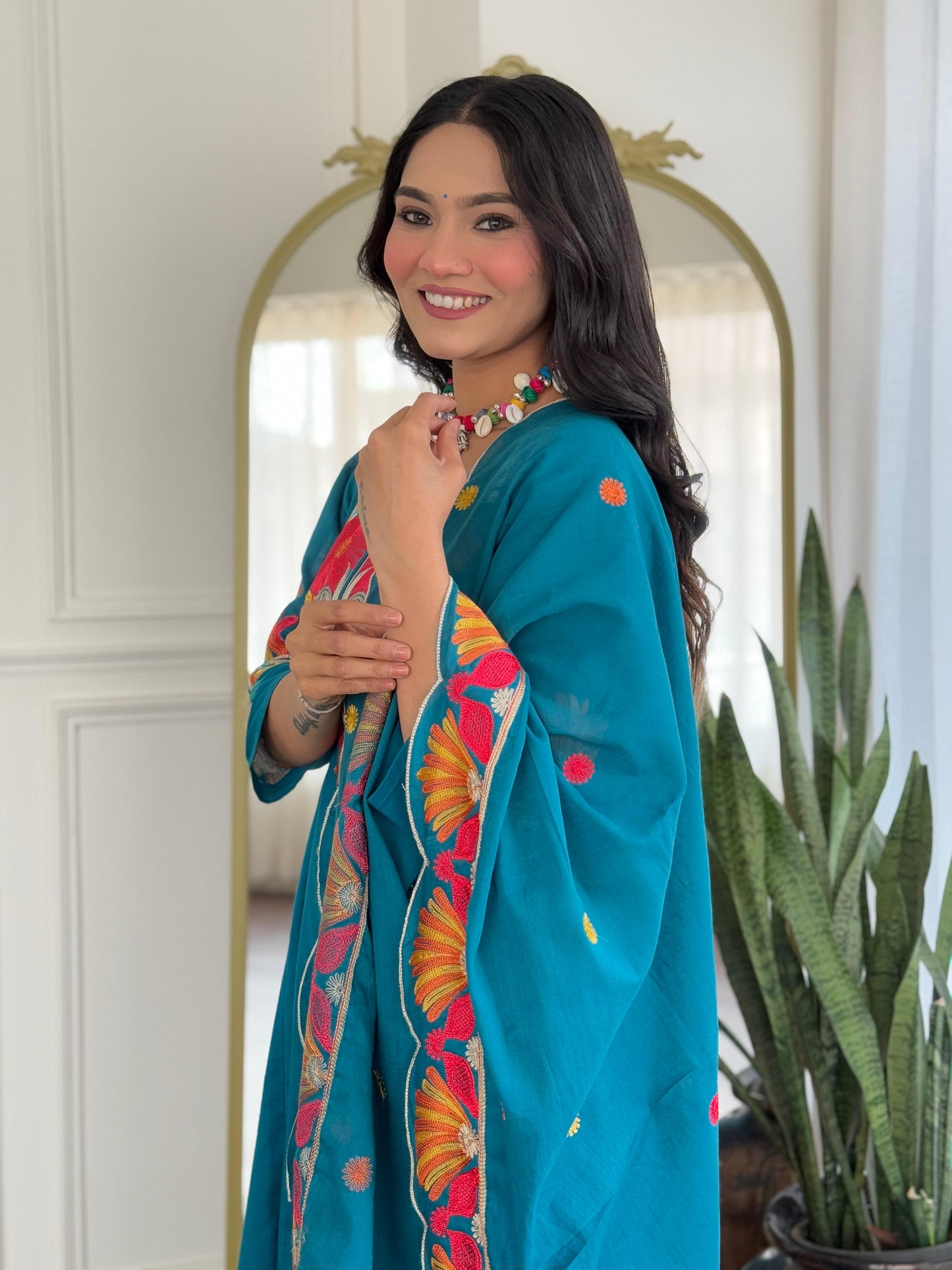 Premium Cotton embroidered suit