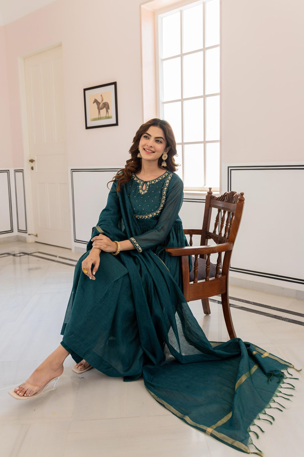 Mul chanderi sequence suit