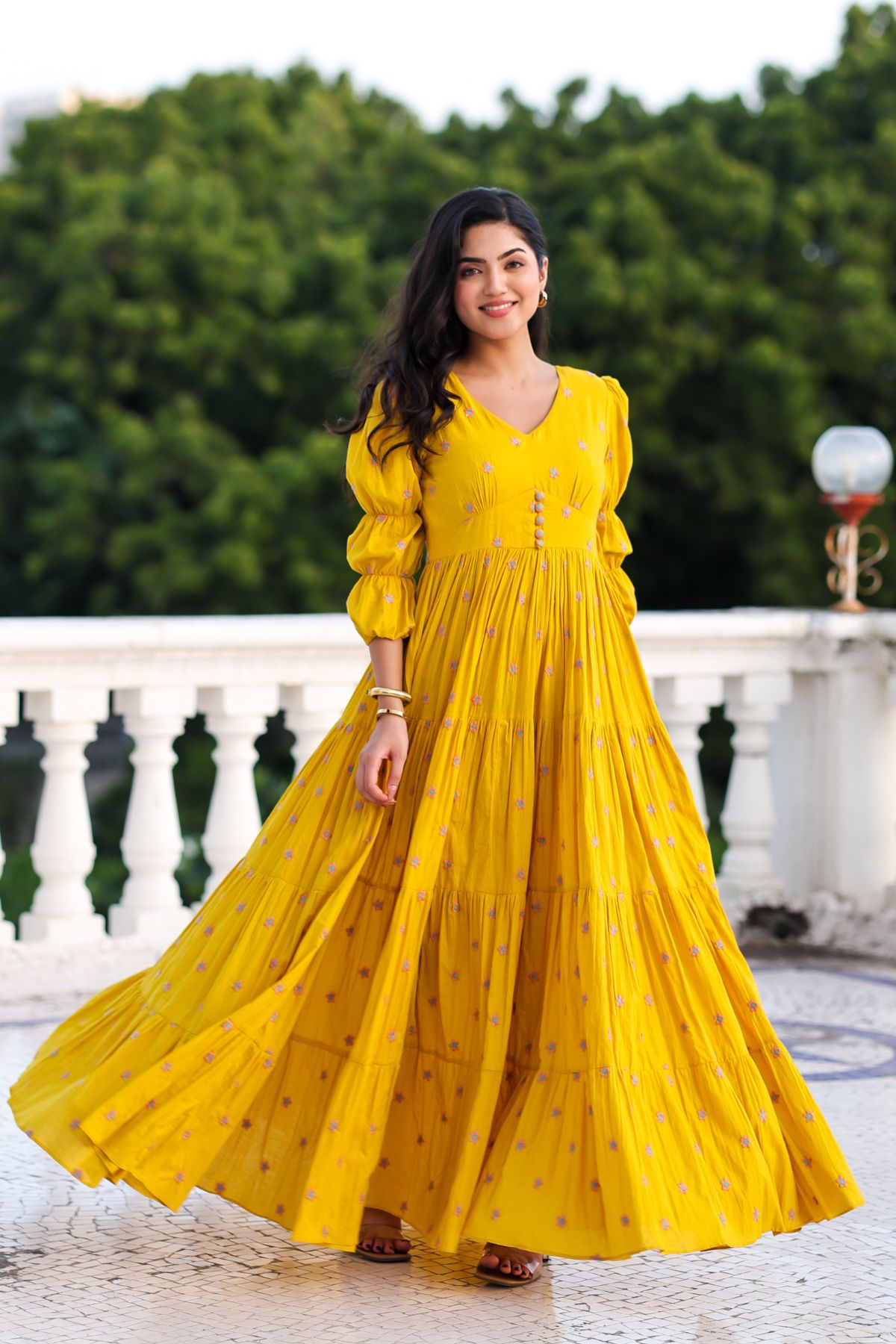 Sunshine Yellow Long Frock PC653N Pinkcloset Sunshine Yellow Long Frock PC653N Pinkcloset