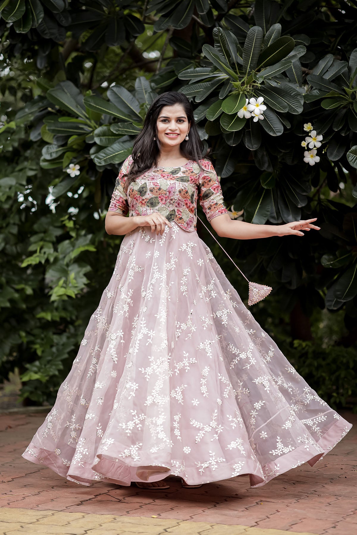 Triveni Organza Anarkali Dress