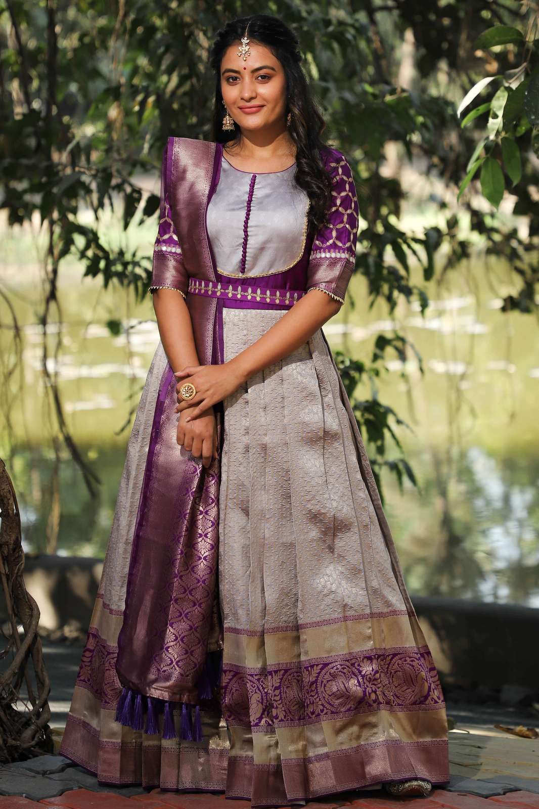 Gown Designs Latest Pattu Dresses Long Frock For Stitching Pattu