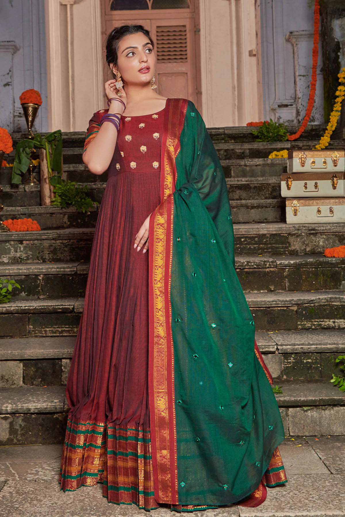 Merrun Handloom Anarkali Dress BK681N