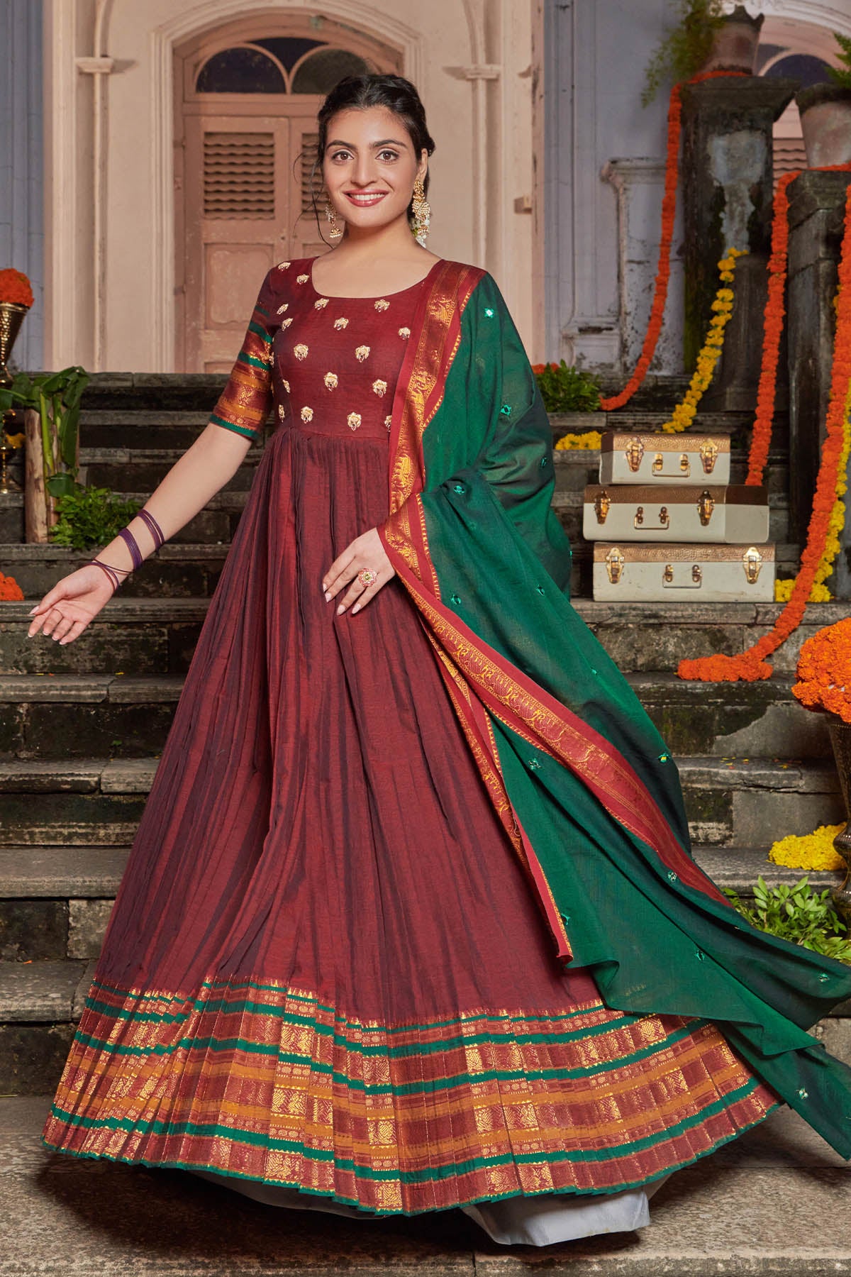 Merrun Handloom Anarkali Dress BK681N