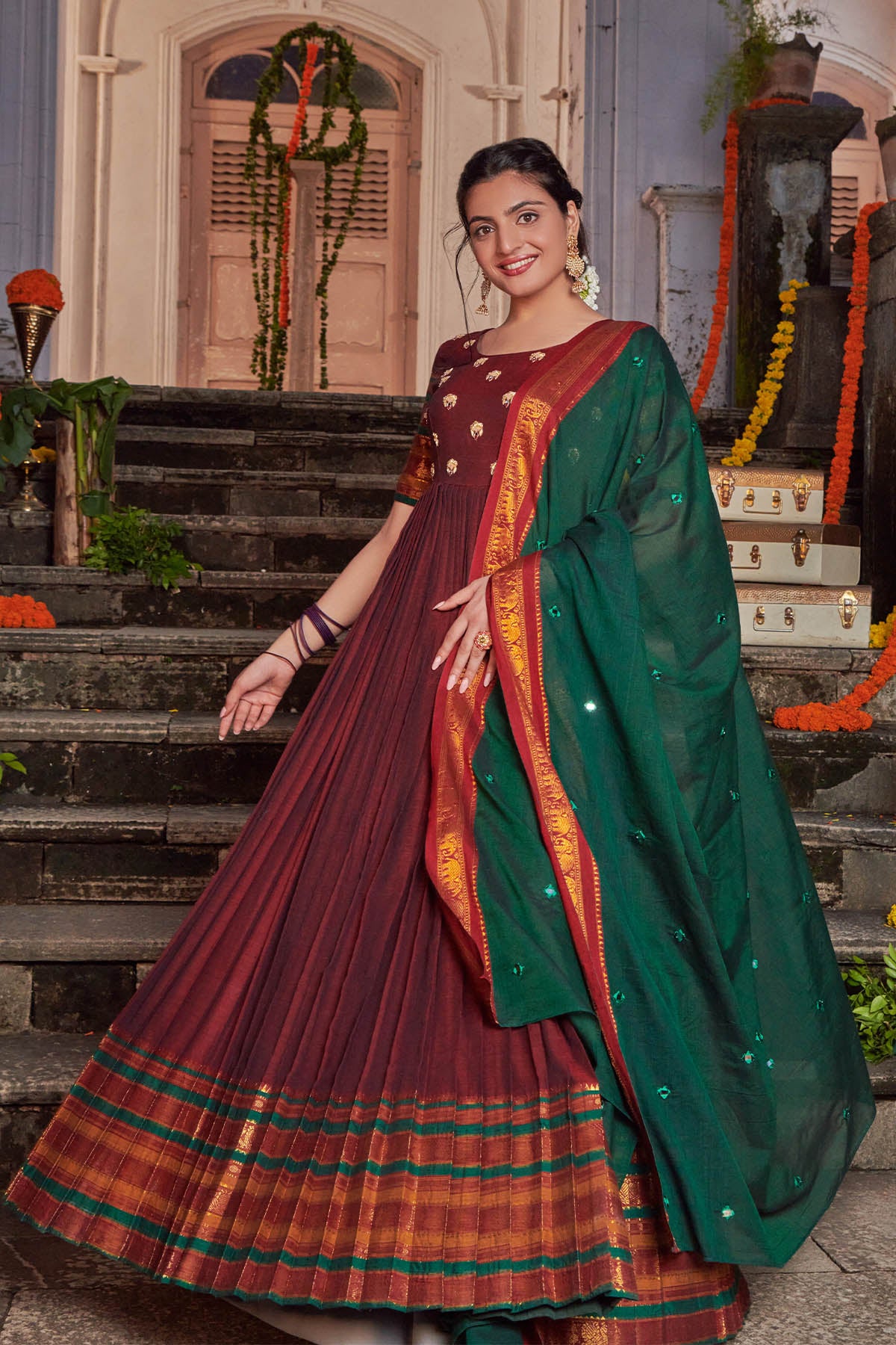 Merrun Handloom Anarkali Dress BK681N