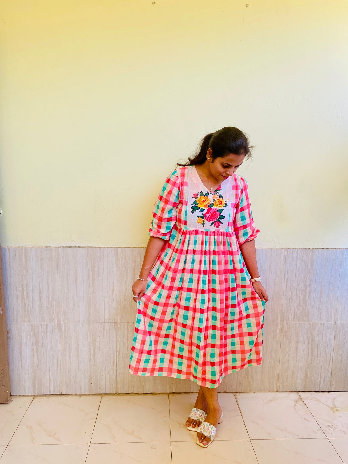 Everyday Mul Cotton Gingham Dress
