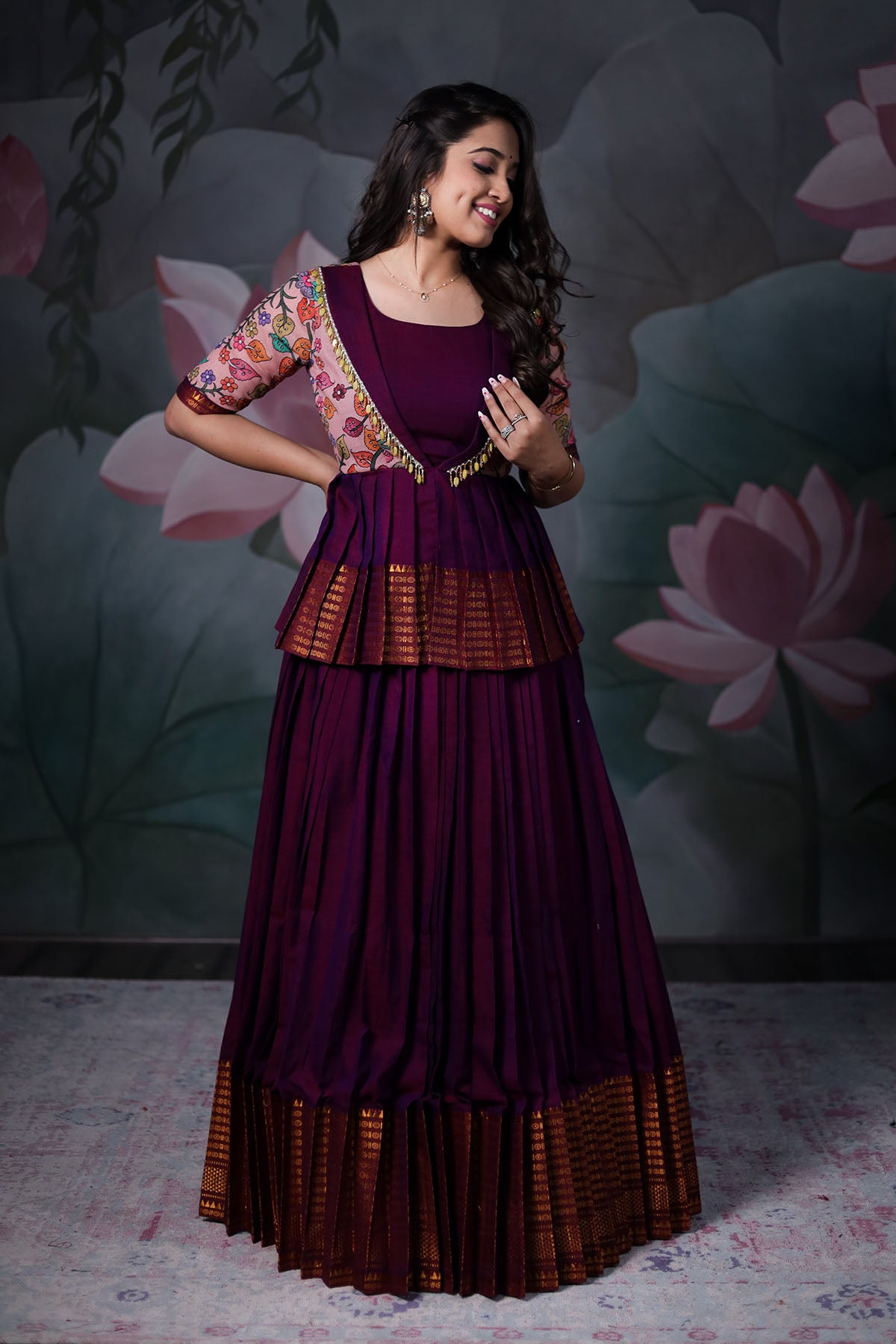 KRIVA PEPLUM HANDLOOM LEHENGA SET BK582N