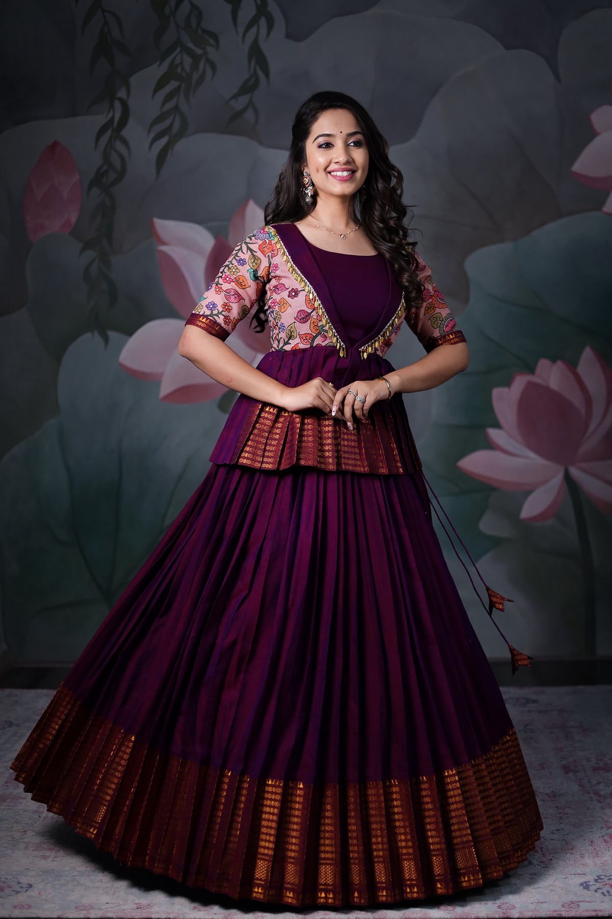 KRIVA PEPLUM HANDLOOM LEHENGA SET BK582N