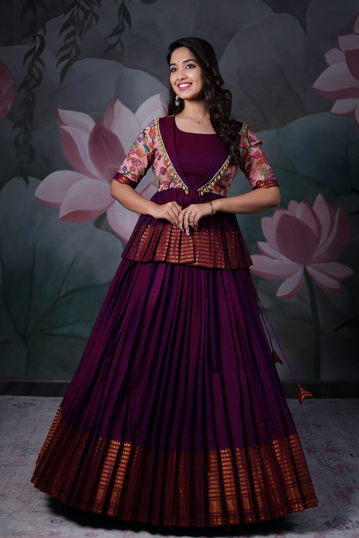 KRIVA PEPLUM HANDLOOM LEHENGA SET BK582N