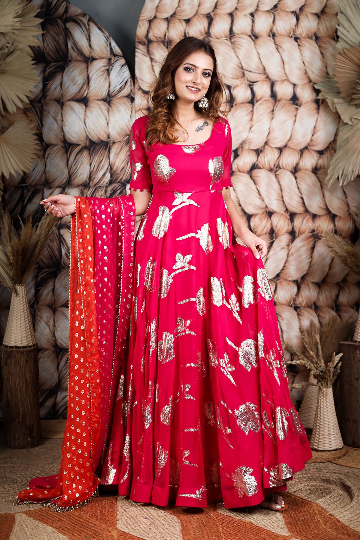 ROSA ESCURO ANARKALI DRESS BK624N