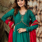 EMERALD GREEN ETHNIC DRESS BK609N