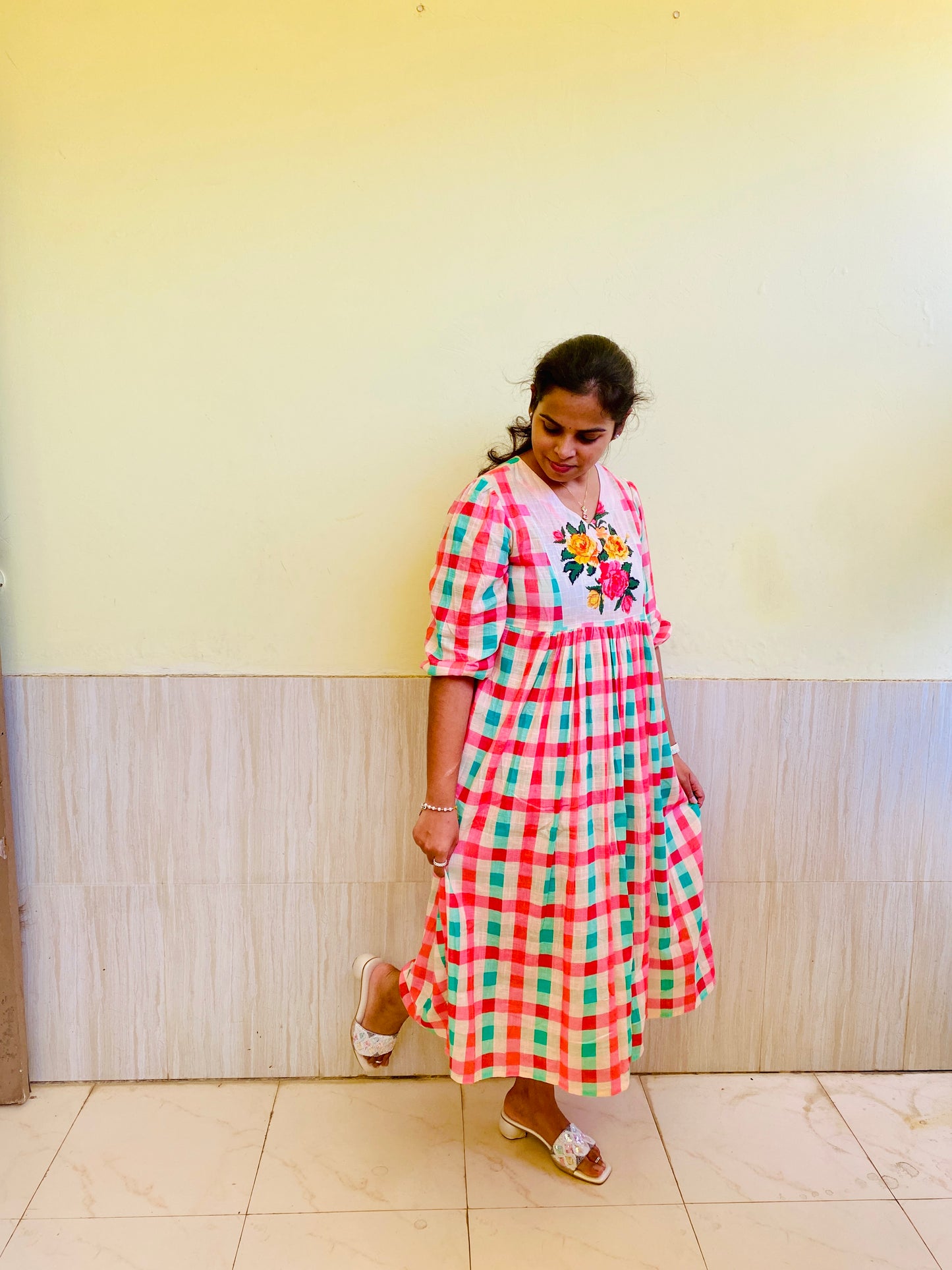 Everyday Mul Cotton Gingham Dress