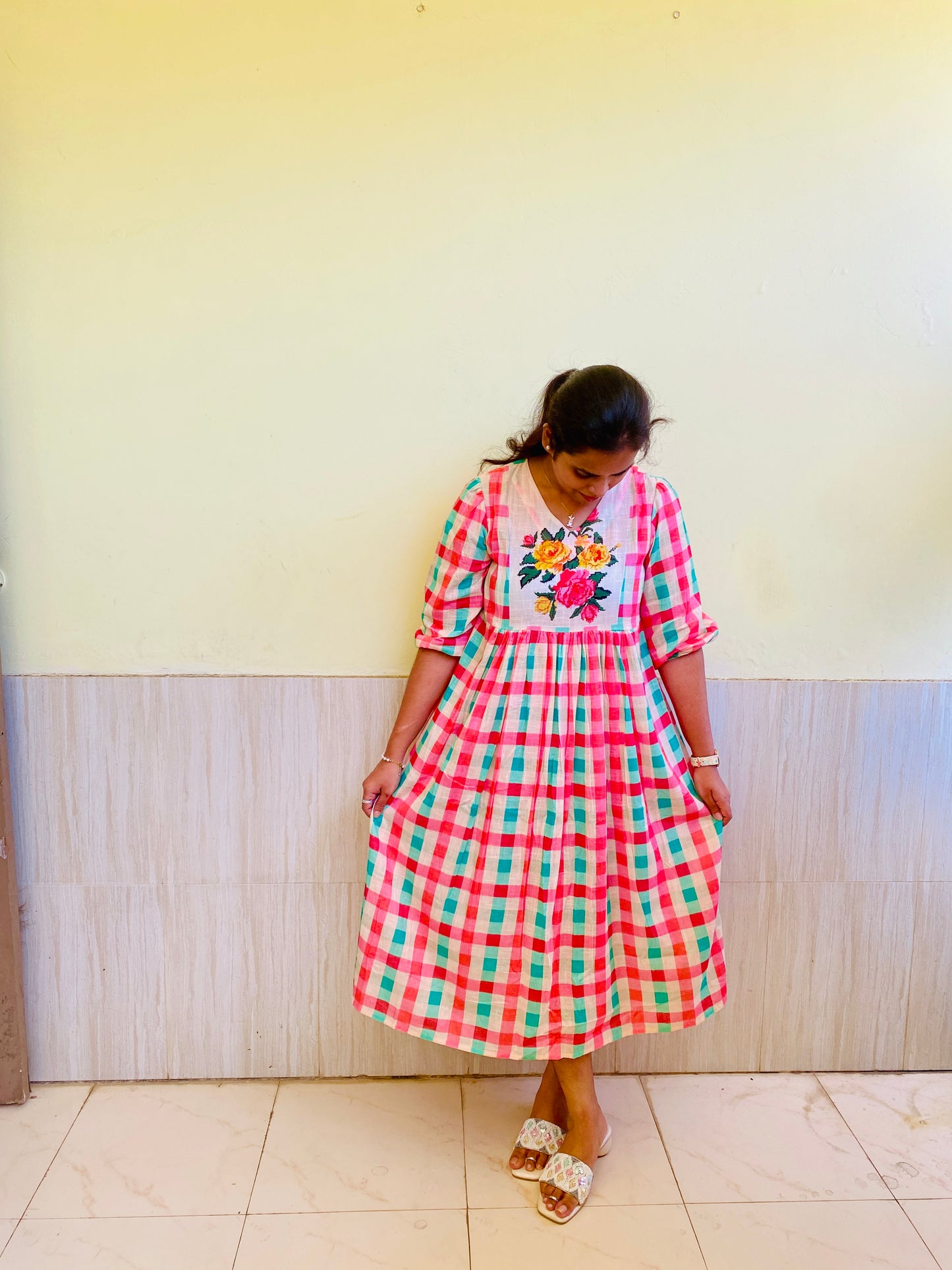 Everyday Mul Cotton Gingham Dress