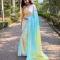 Yellow Satin Georgette Saree