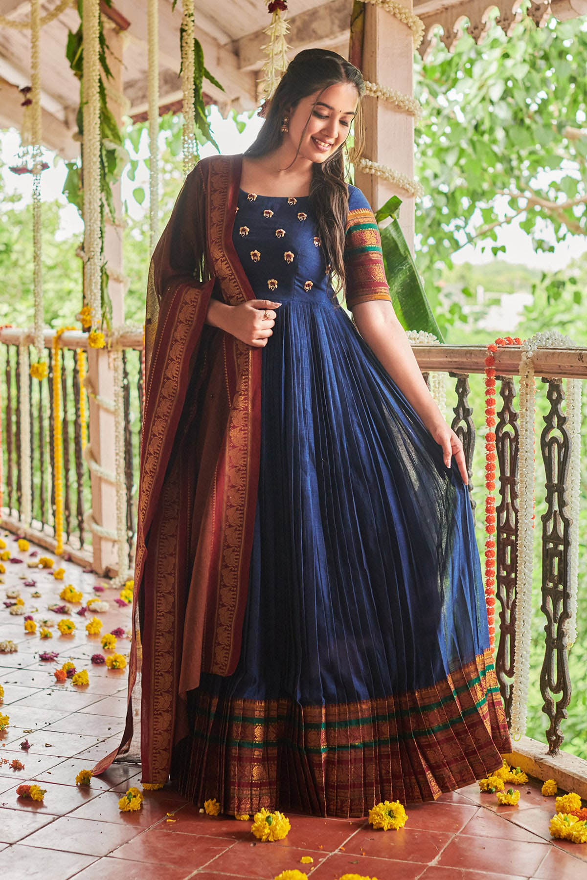 Peacock sales blue anarkali