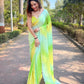 Pista Satin Georgette Saree