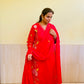 Rani Pink Mul Cotton Embroidered A-Line Suit Set
