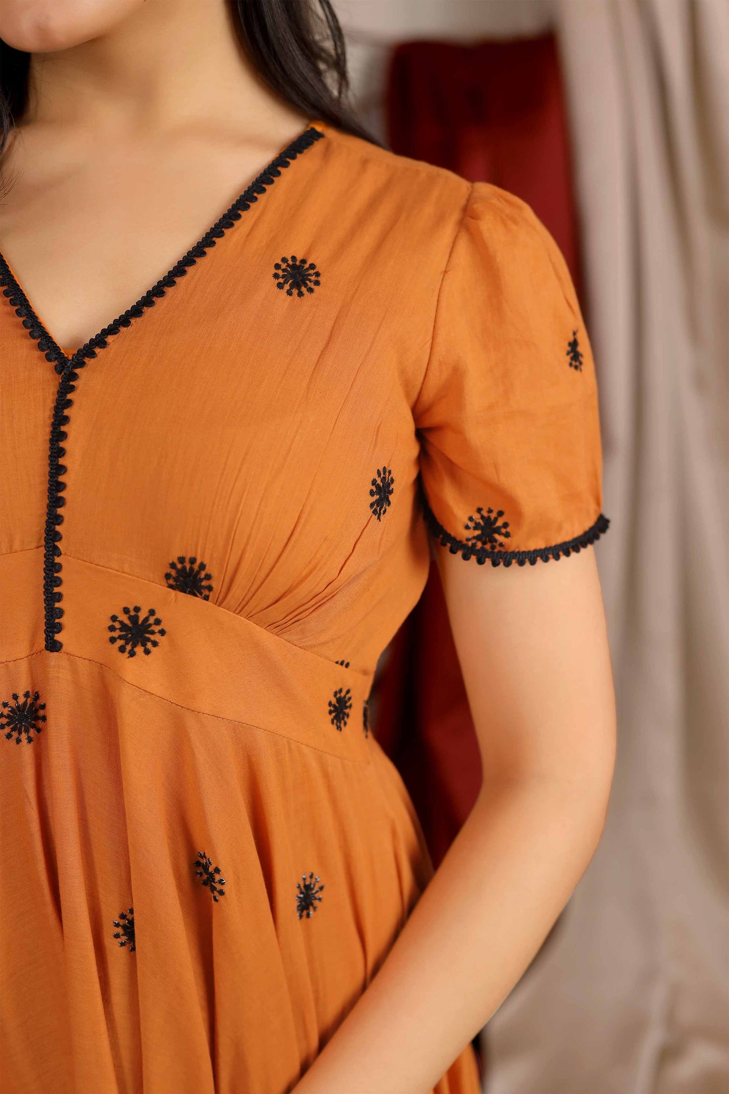 Apricot Summer Dress in Rust PC828N