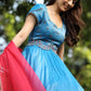 Ariel Powder Blue Tissue Anarkali PC751N