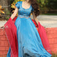 Ariel Powder Blue Tissue Anarkali PC751N