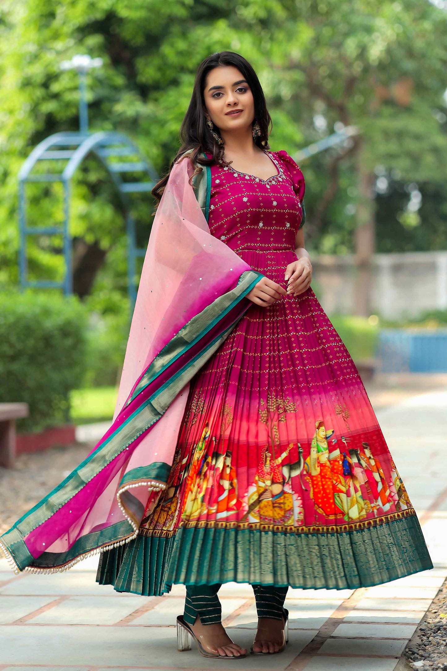 Arnaja Bandhani Anarkali Set PC734