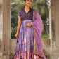 Begani Lavender Floral Silk Anarkali Set PC773