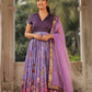 Begani Lavender Floral Silk Anarkali Set PC773