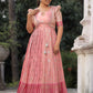 Pink Blooming Jacket Silk Long Frock PC771