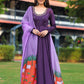 Burgundy cotton Anarkali Dress PC720