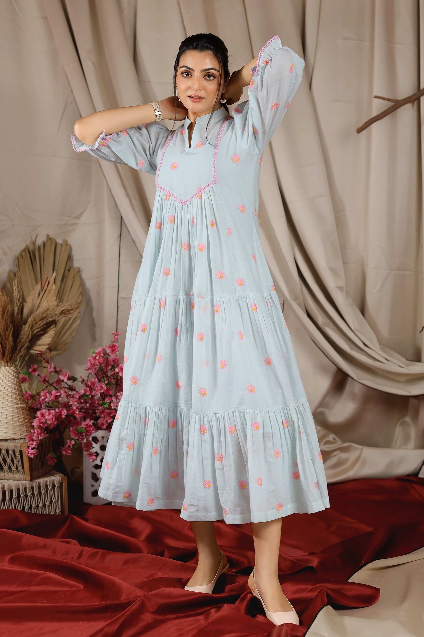 Camelia Summer Dress in Powder Blue PC811N