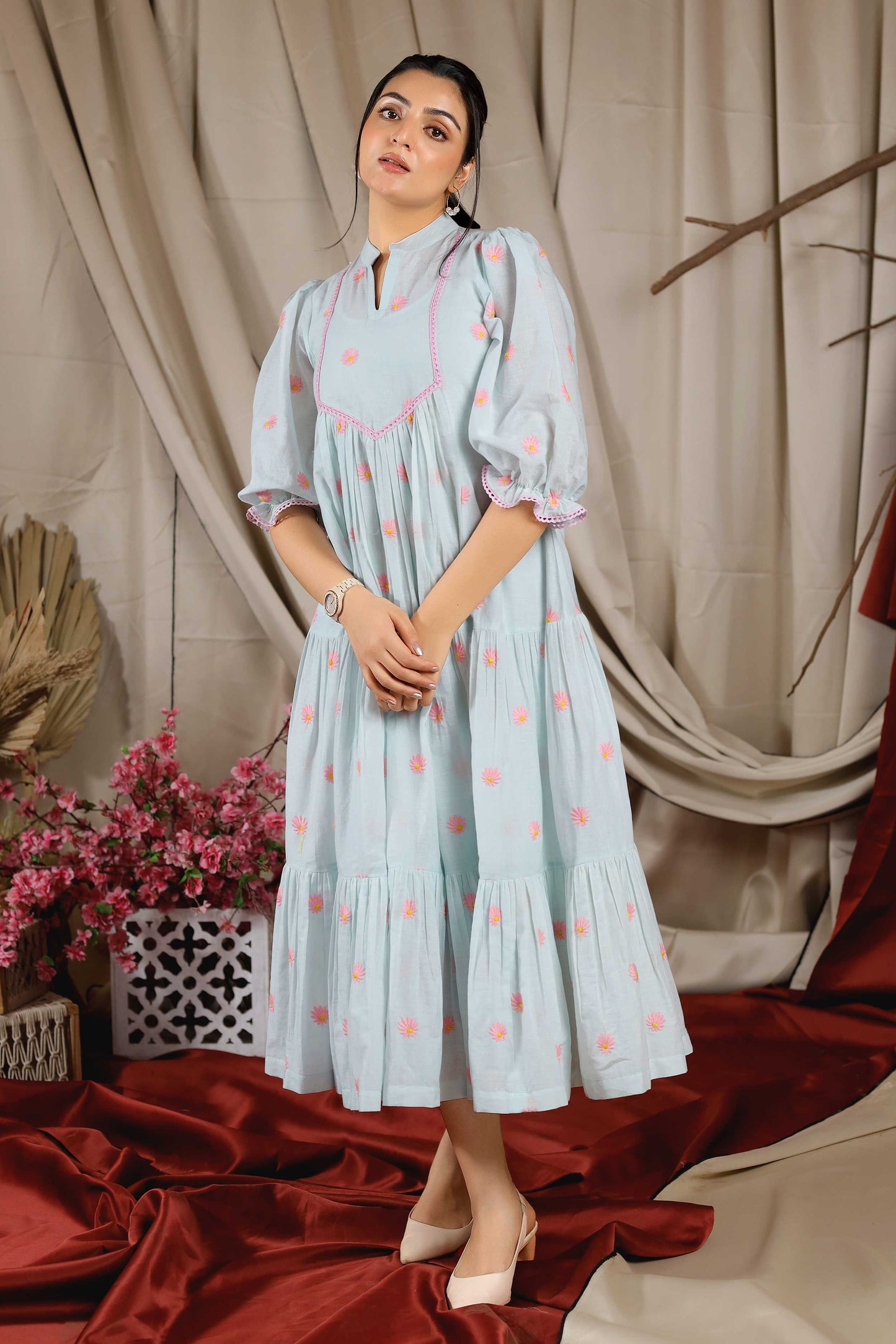 Camelia Summer Dress in Powder Blue PC811N