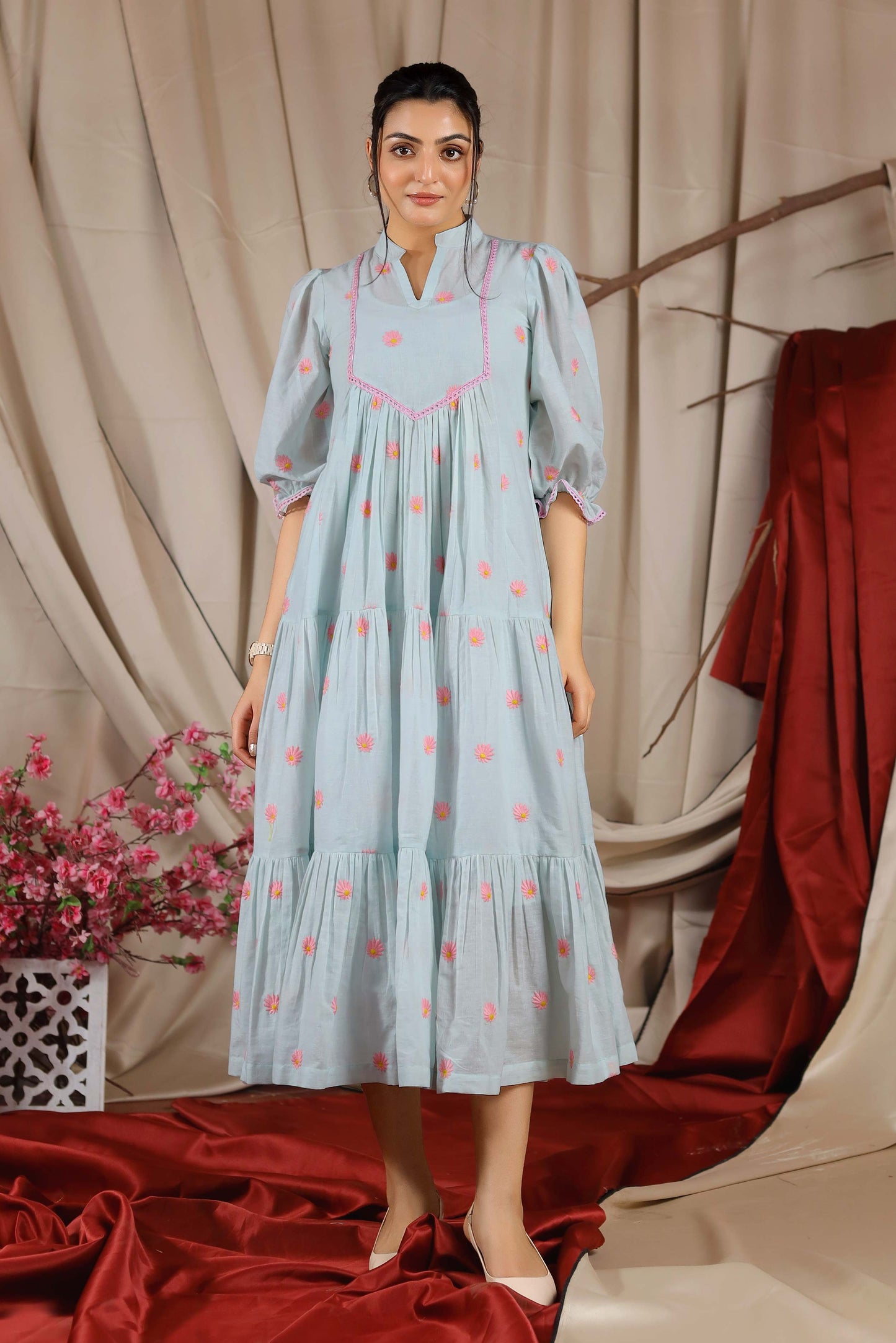 Camelia Summer Dress in Powder Blue PC811N