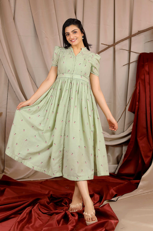 Charlotte Summer Dress in Pista PC821N