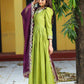 Chhaya Olive Anarkali Suit Set PC757