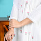 White Pink Embroidery Kurta Pant Set PC16