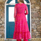 Pink Bandhani Angrakha Anarkali Suit Set PC14