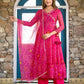 Pink Bandhani Angrakha Anarkali Suit Set PC14